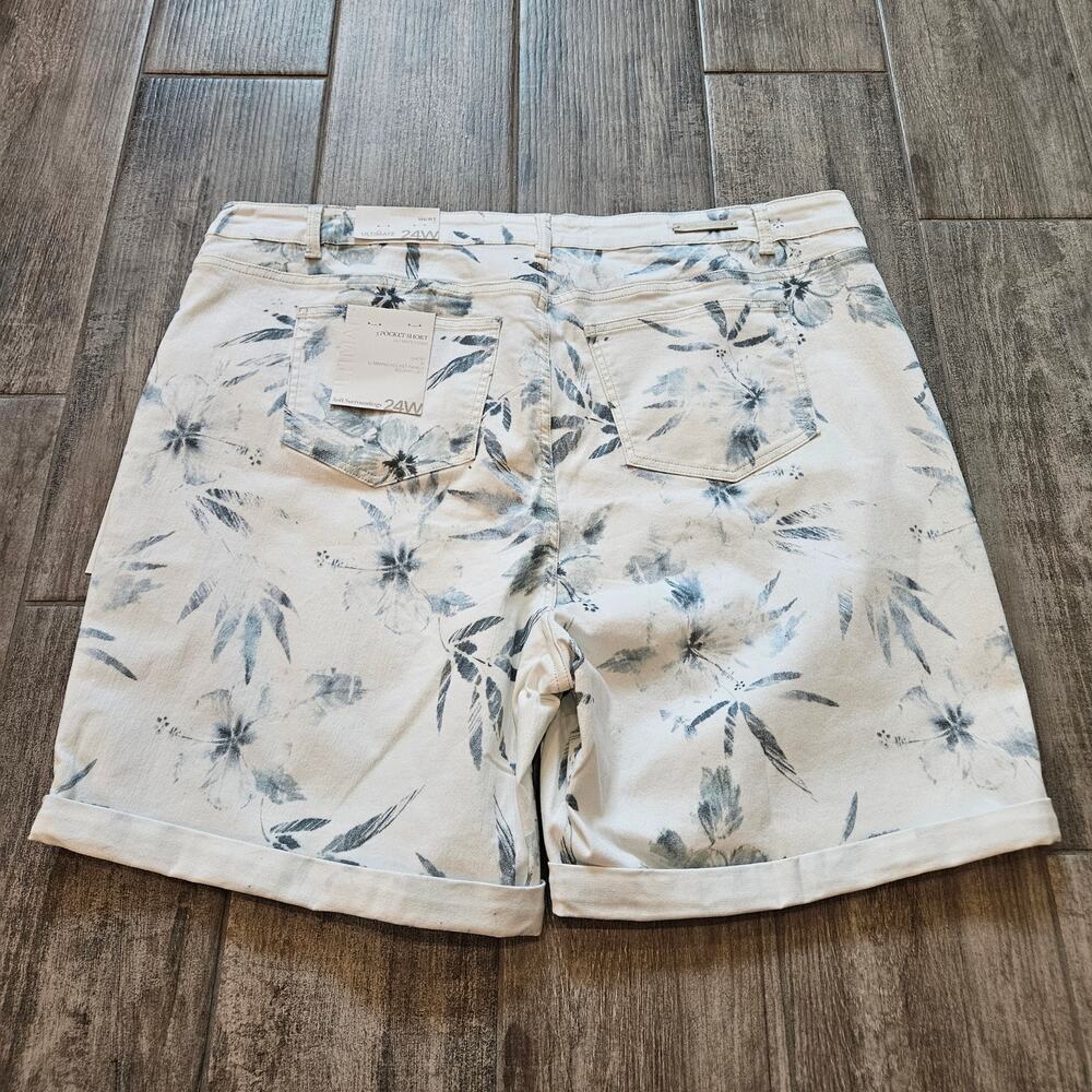 Soft Surroundings Shorts Womens 24W 5 Pocket Ultimate Denim Barely Blue Floral - Picture 6 of 12